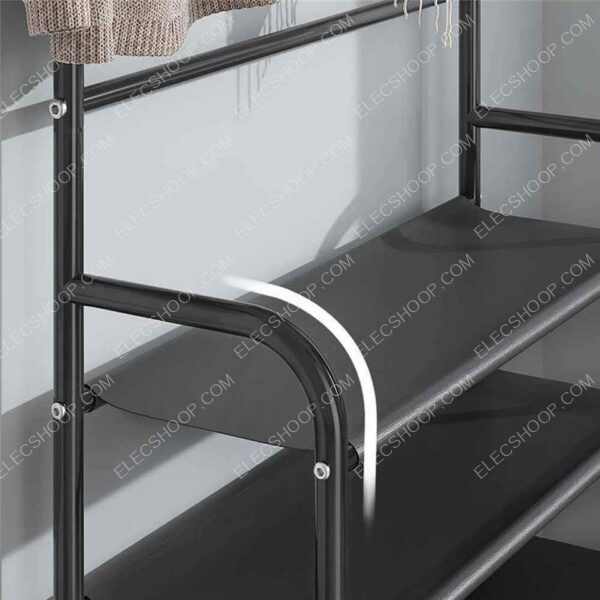 Porte-vêtements meuble et étagère en métal à 4 niveaux – Image 5