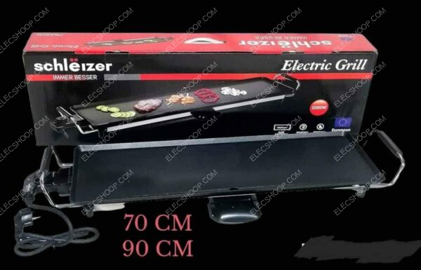 schlëizer électrique grill planche de cuisson 90/70 cm antiadhésif – Image 3