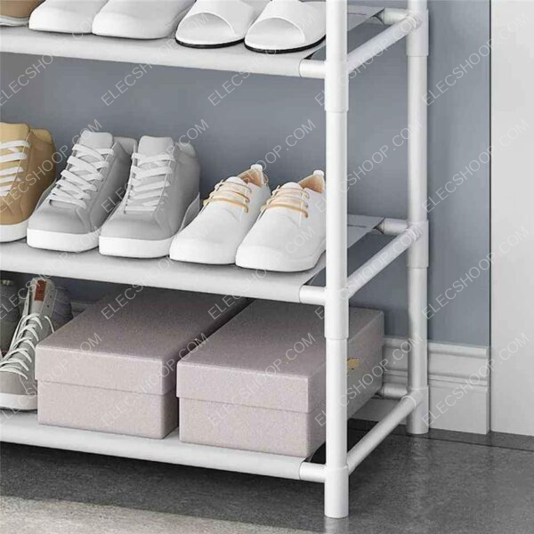 Porte-vêtements meuble et étagère en métal à 4 niveaux – Image 8
