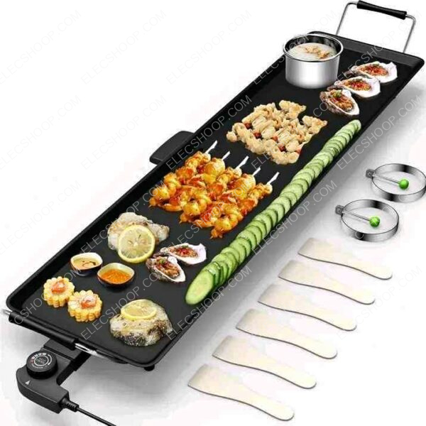 schlëizer électrique grill planche de cuisson 90/70 cm antiadhésif – Image 4