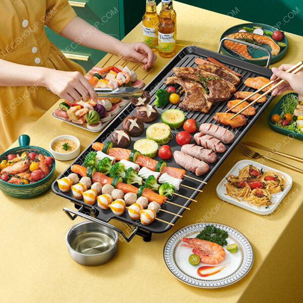 planche électrique Grill de Cuisson 70 cm Anti adhésif 2000 w – Image 2