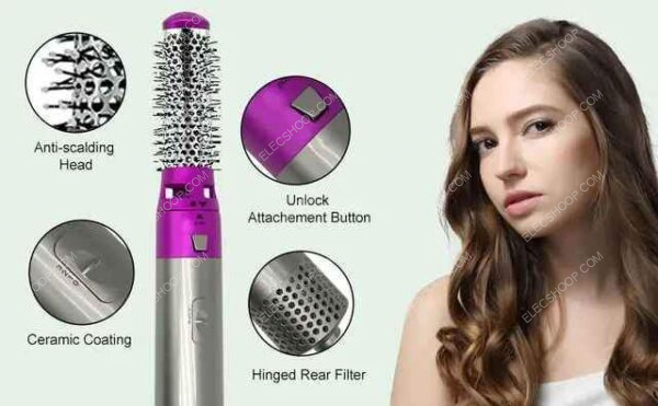Brosse chauffante Brosse Sèche-cheveux 5 en 1 peigne chauffant – Image 8