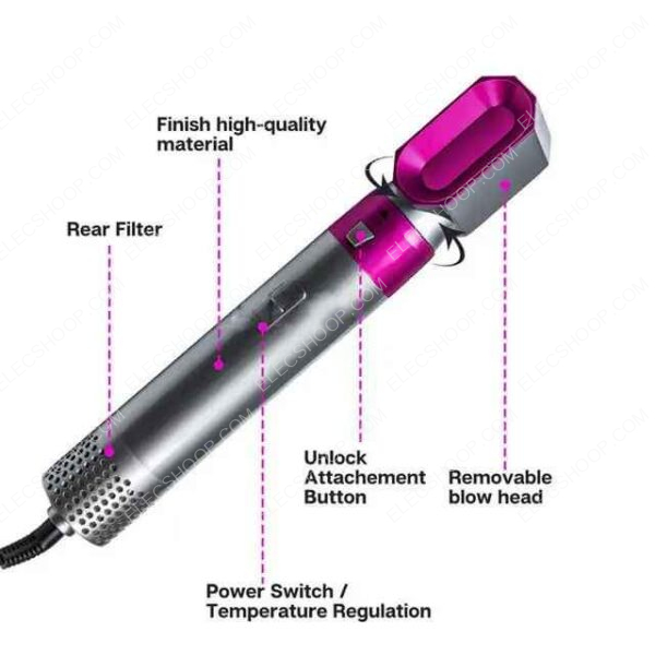 Brosse chauffante Brosse Sèche-cheveux 5 en 1 peigne chauffant – Image 9